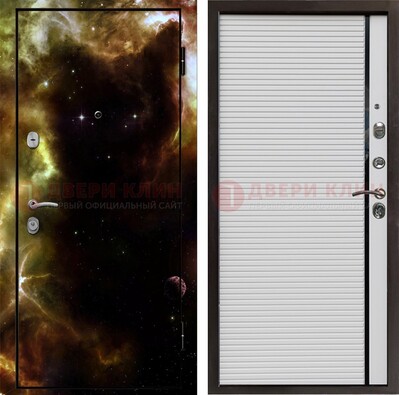 Стальная дверь с фотопечатью космоса ДФ-14 в Истре
