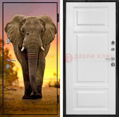 Металлическая дверь с фотопечатью слона ДФ-30 в Истре