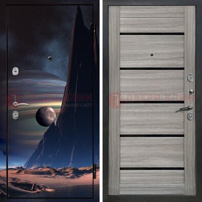 Стальная дверь с фотопечатью космоса ДФ-49 в Истре