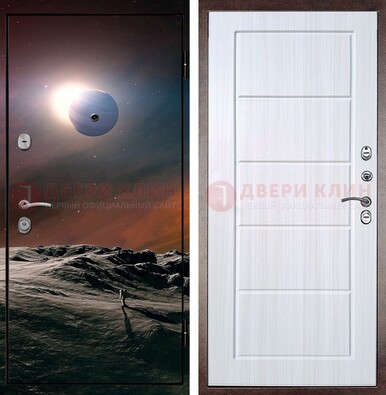 Стальная дверь с фотопечатью планет ДФ-8 в Истре