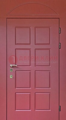 Красная стальная дверь с верхней фрамугой ДФГ-13 в Истре