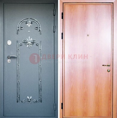 Железная дверь с ковкой ламинат внутри ДК-11 в квартиру в Истре