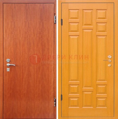 Оранжевая входная дверь с ламинатом МДФ внутри ДЛ-21 в Истре
