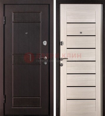 Темная стальная дверь с МДФ ДМ-147 для улицы в Истре
