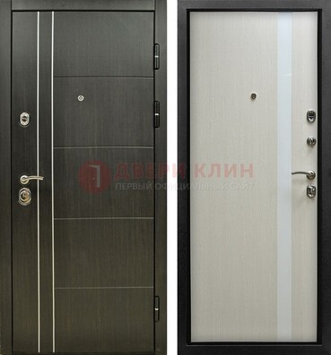 Морозостойкая темная металлическая дверь с МДФ ДМ-164 в Истре