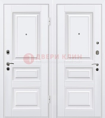 Белая металлическая дверь с МДФ ДМ-179 в Истре