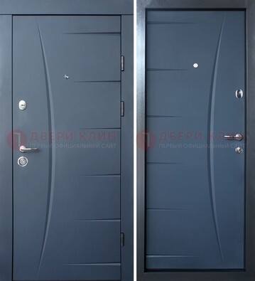 Серая входная дверь с фигурной фрезеровкой МДФ ДМ-213 в Истре
