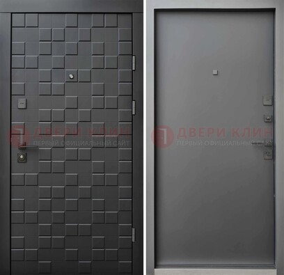 Темная стальная филенчатая дверь с МДФ ДМ-221 в Истре