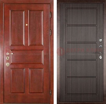 Красная металлическая дверь с МДФ в квартиру ДМ-387 в Истре