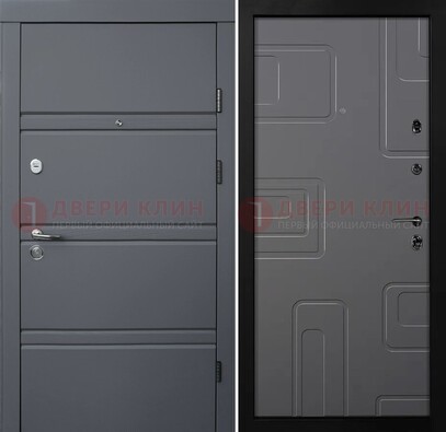 Серая металлическая дверь с МДФ в квартиру ДМ-485 в Истре