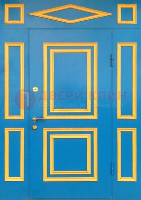 Синяя входная дверь для улицы с МДФ ДМ-541 в Истре