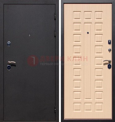 Черная стальная дверь с порошковым окрасом МДФ внутри ДП-102 в Истре