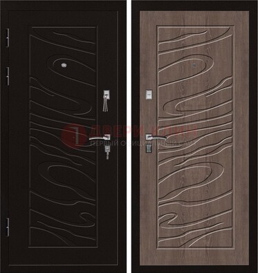 Темная железная дверь с порошковым окрасом ДП-127 в Истре