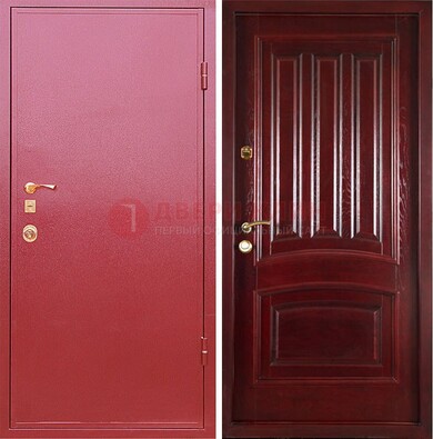 Красная металлическая дверь с порошковым напылением ДП-165 в Истре