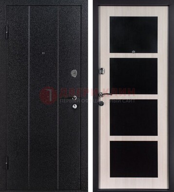 Черная металлическая дверь с порошковым напылением ДП-176 в Истре