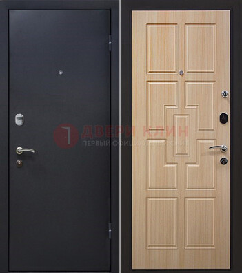 Черная железная дверь с порошковым покрытием ДП-187 в Истре