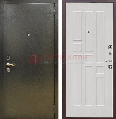 Входная дверь Темное серебро с порошковой отделкой и терморазрывом МДФ ДП-282 в Истре