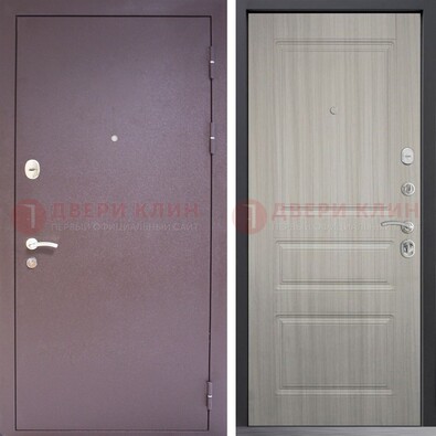 Темная стальная дверь с порошковым окрасом и МДФ ДП-310 в Истре