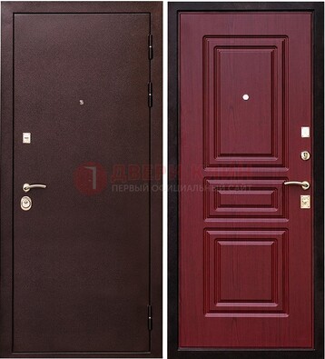 Бордовая входная дверь с порошковым окрасом ДП-36 в Истре