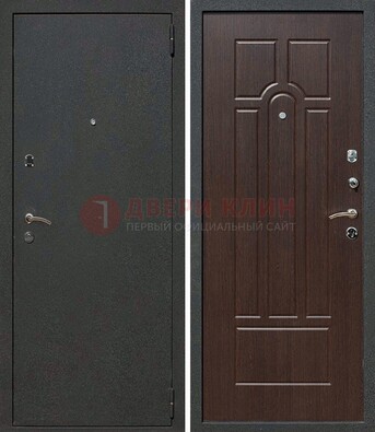 Черная металлическая дверь с порошковым окрасом ДП-47 в Истре