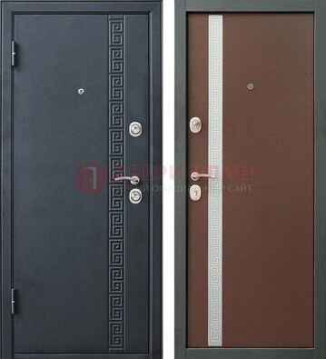 Черная стальная дверь с порошковым напылением ДП-9 в Истре