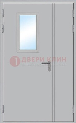 Белая входная техническая дверь со стеклянной вставкой ДПП-10 в Истре
