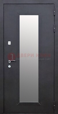 Черная стальная дверь порошок со стеклом ДС-33 в Истре