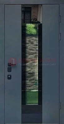Современная дверь со стеклом для коттеджа ДС-40 в Истре