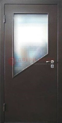 Стальная дверь со стеклом ДС-5 в кирпичный коттедж в Истре