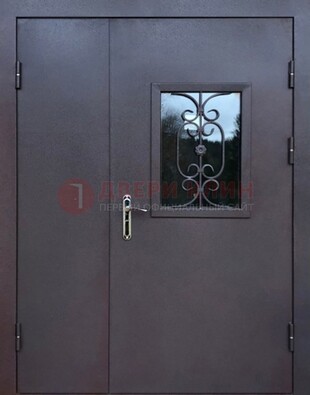 Тамбурная дверь Порошок со стеклом и ковкой ДТМ-48 в Истре