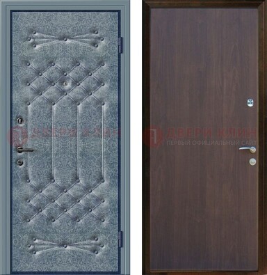 Серая металлическая дверь с винилискожей ДВ-35 в Истре