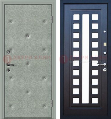 Серая железная дверь с винилискожей ДВ-40 в Истре