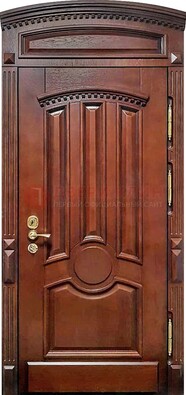 Темная стальная дверь с виноритом и фрамугой ДВТ-238 в Истре