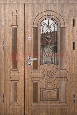 Железная классическая дверь с терморазрывом и рисунком ДВТ-77 в Истре