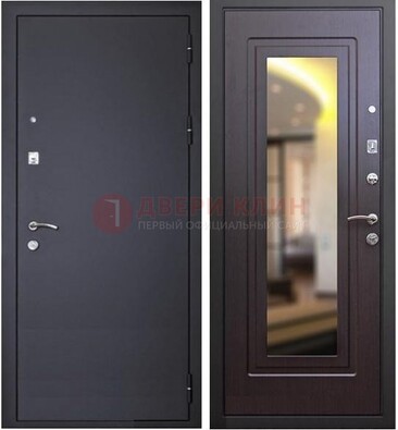 Черная железная дверь с зеркалом ДЗ-30 в Истре
