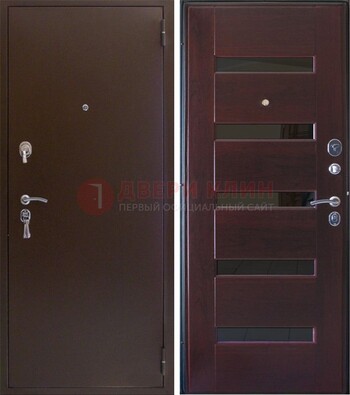 Темная железная дверь с зеркалом ДЗ-42 в Истре