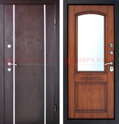 Входная дверь с МДФ и МДФ внутри с зеркалом ДЗ-88 в Истре