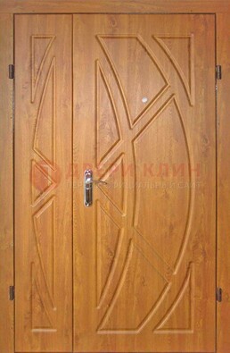 Полуторная металлическая дверь с МДФ золотой дуб ПЛ-17 в Истре